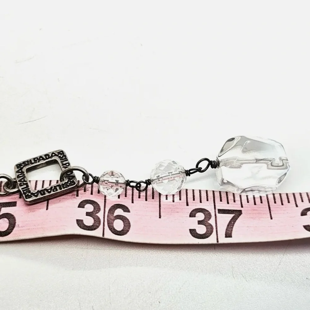 Silpada Sterling Silver Glass Bead Nugget Toggle Necklace 35” long - Picture 4 of 12